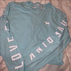 Pink Long sleeve crop top